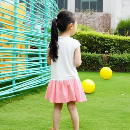 她把球扔过了篱笆。