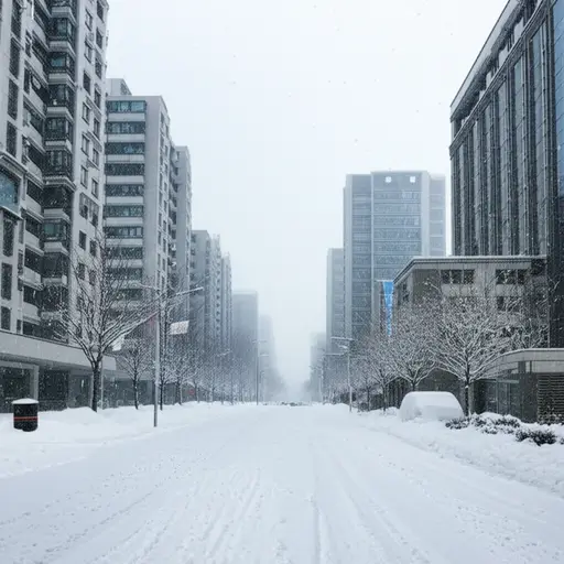 大雪持续了两天，覆盖了整个城市。