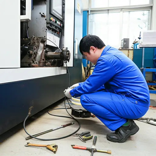 我哥哥是个机修工，负责修理工厂设备。