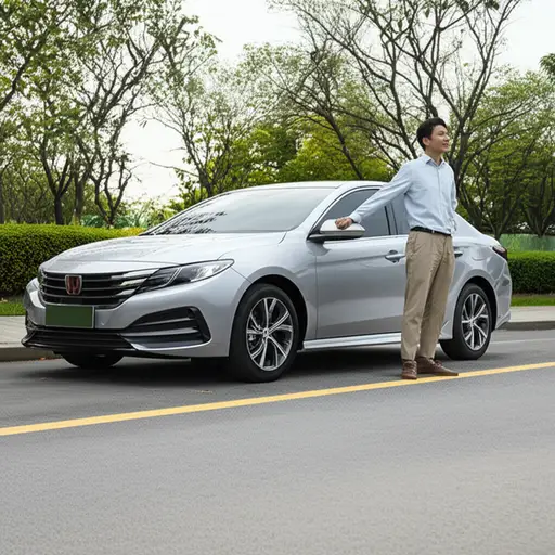 他说：“谢天谢地我的车没事。”