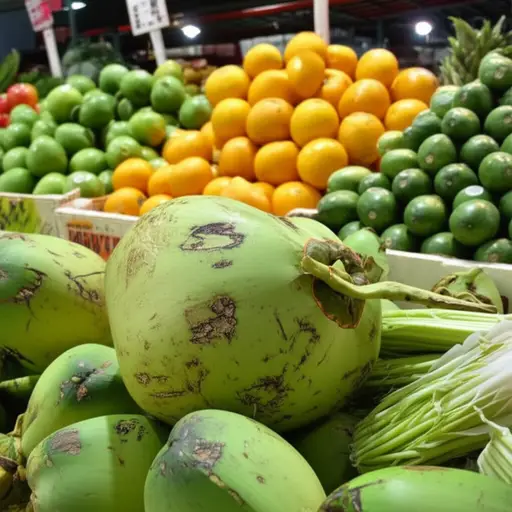 我们从市场买了一个新鲜的椰子。