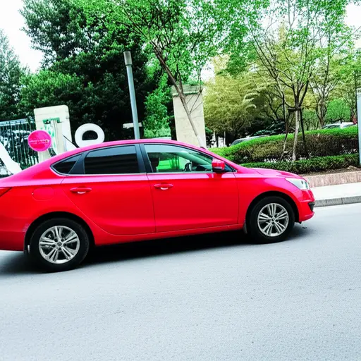 这辆车的颜色是红色的。