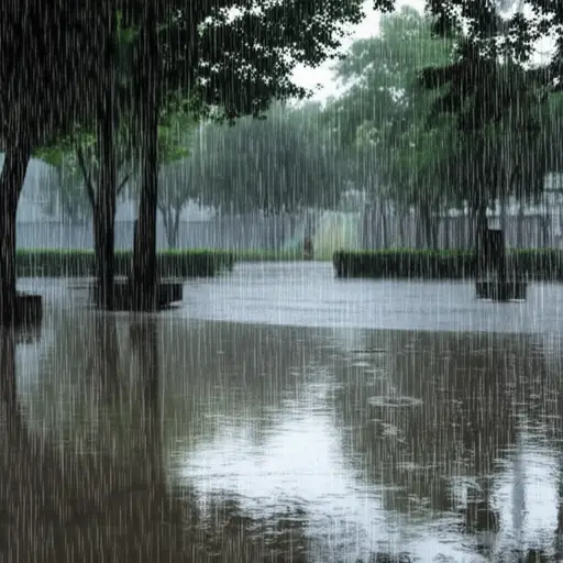 季风季节时，雨一连下了好几天。
