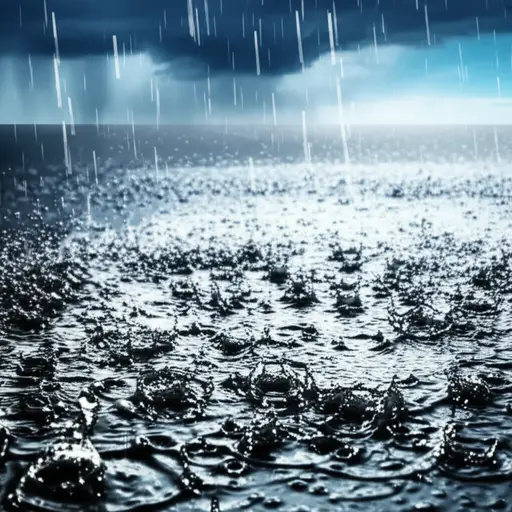 突然，开始下大雨了。