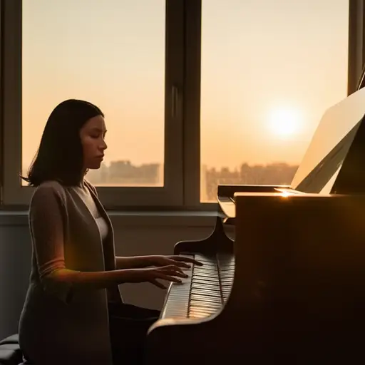 她在业余时间创作钢琴奏鸣曲。