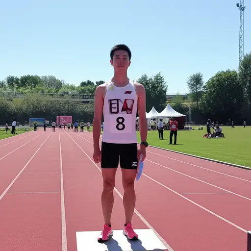 他在比赛中获得了第八名。