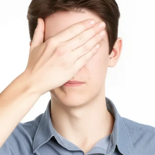 我把手放在眼睛上，因为我不想看。