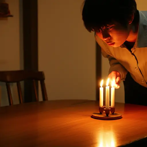 离开房间前别忘了把蜡烛吹灭。