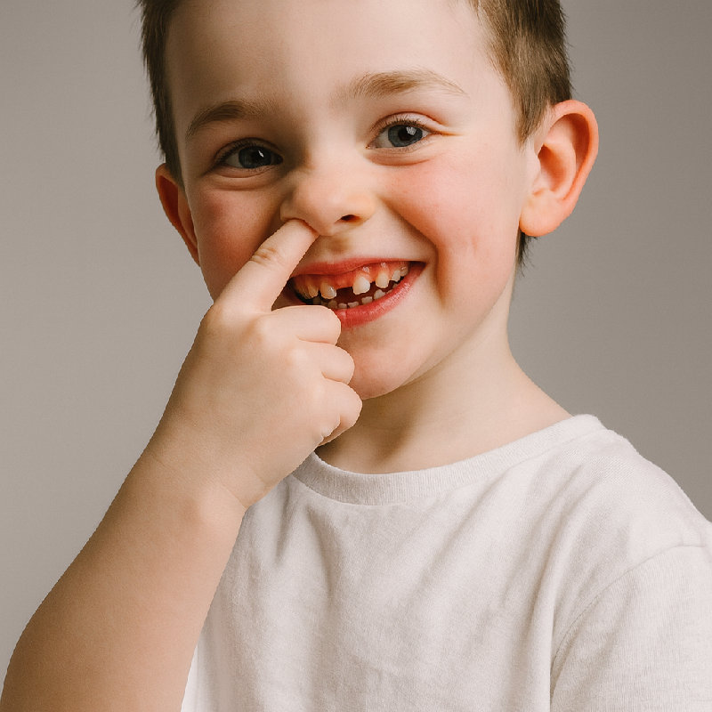 小孩们常常在不经意间挖鼻孔。