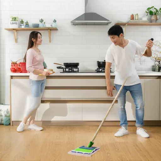 我们有一个协议，他打扫房子，我做饭。