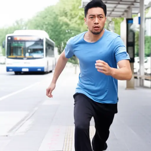 我必须赶紧去赶公交车。