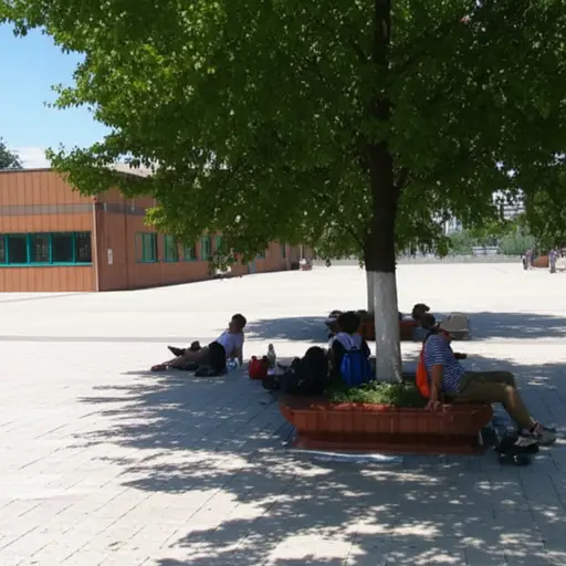 太阳很热，所以我们寻找一些阴凉处。