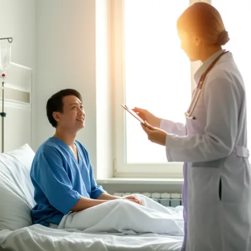 治疗后他现在好多了。