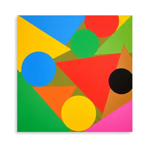 抽象艺术常常使用几何形状和鲜艳的颜色。