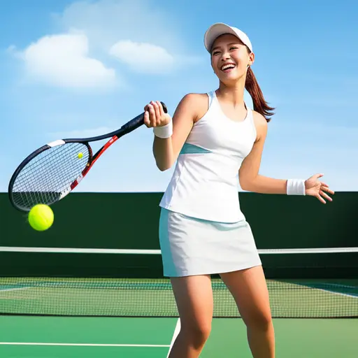 她热衷于打网球。