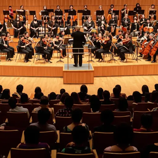 交响乐团在音乐会上演奏了一首美妙的曲子。