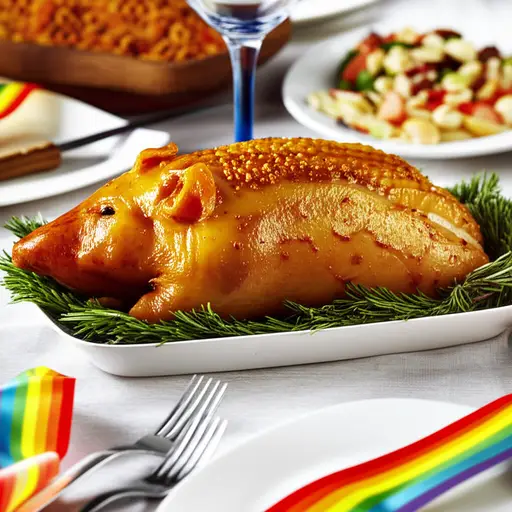 烤猪肉是庆祝活动中受欢迎的菜肴。