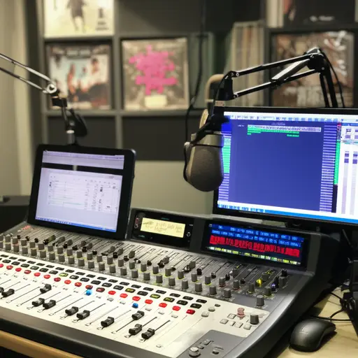 这家广播电台播放流行音乐和嘻哈音乐的混合曲目。