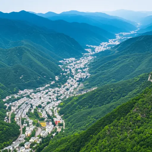 小镇在群山高处。