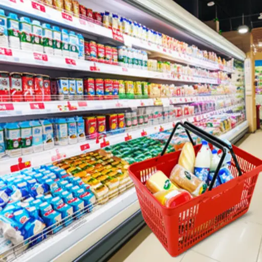 我们需要买牛奶、面包、鸡蛋等等杂货。