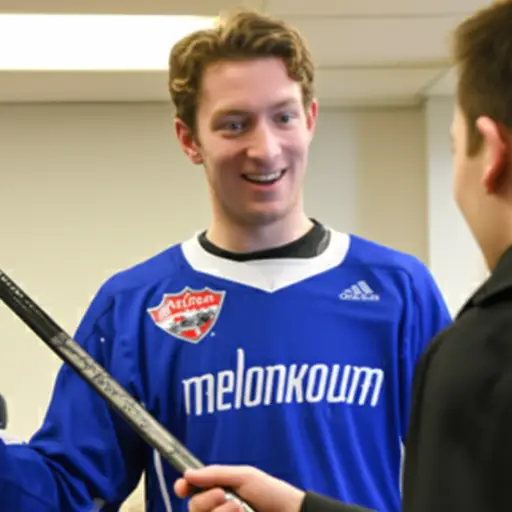 一位著名球员曾把他签名的曲棍球杆作为礼物送给我。