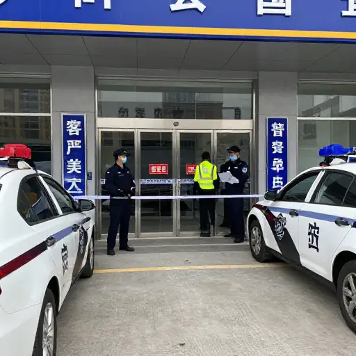 警方正在调查昨天发生的一起银行抢劫案。