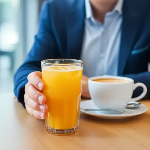 我喝果汁，不喝咖啡。