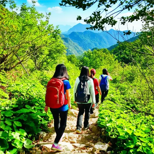 我们这个周末要去山里徒步旅行。