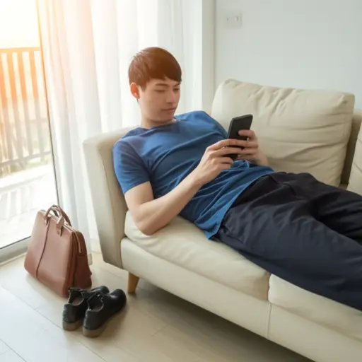 他太懒了，不想走路去上班。