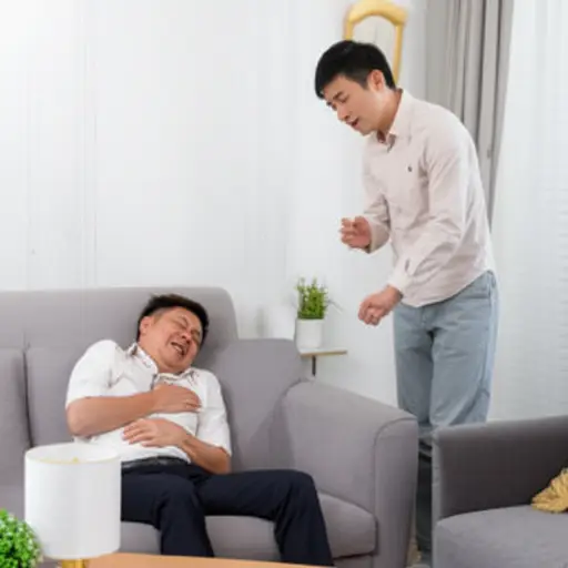 我发现我们的父亲心脏病发作了。