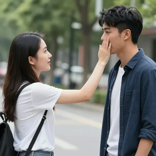 她突然无缘无故地打了他。
