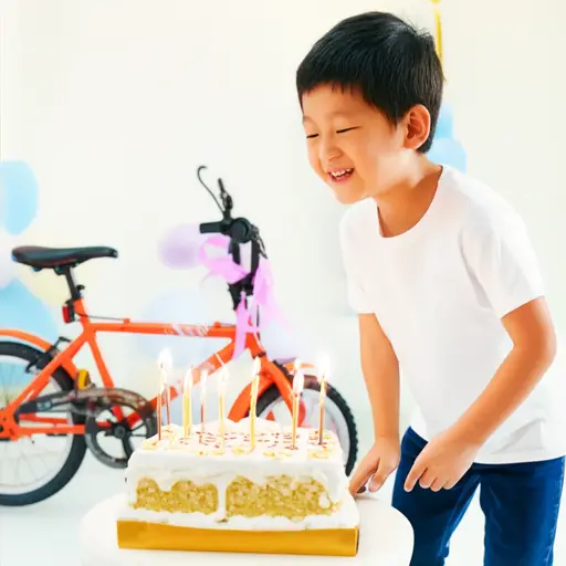 他生日时要了一辆自行车。