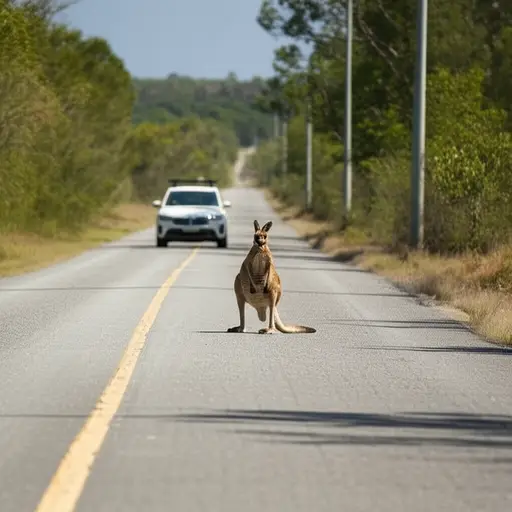 袋鼠在路上很危险。
