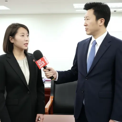 记者就新法律采访了一位重要的政治家。