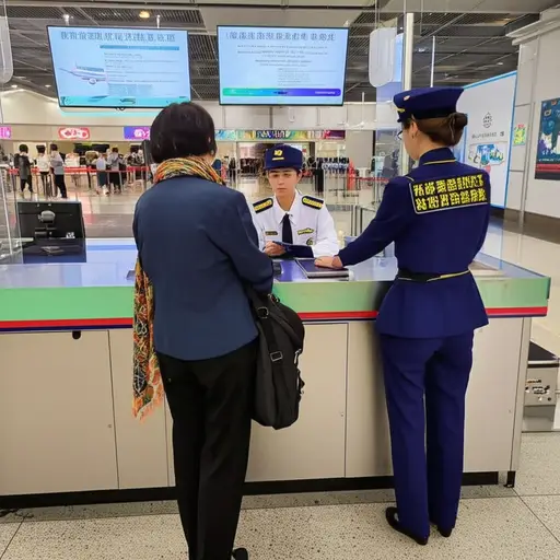 移民检查处的官员检查了我的签证。