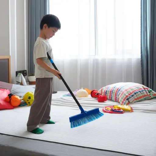 请让你弟弟打扫他的房间。