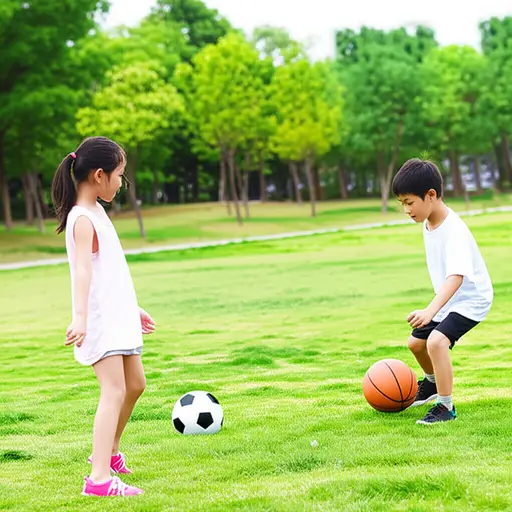 我弟弟喜欢足球，而我妹妹喜欢篮球。