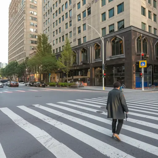 过马路时要小心。