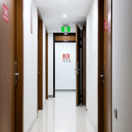 她的办公室在走廊的尽头。