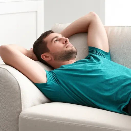 他喜欢午饭后躺下休息。