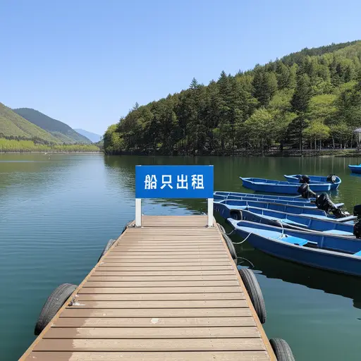 那里有个牌子写着"船只出租"。