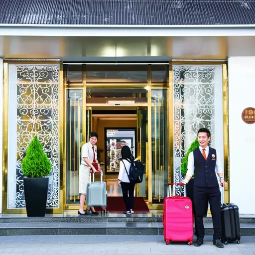 她为我在镇中心的一家酒店预订了房间。