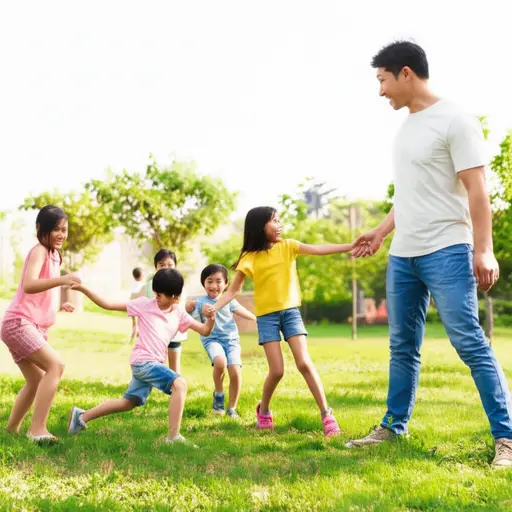 爸爸很高兴看到我们玩得开心。