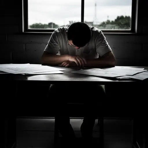 失去工作后，他陷入了深深的抑郁。