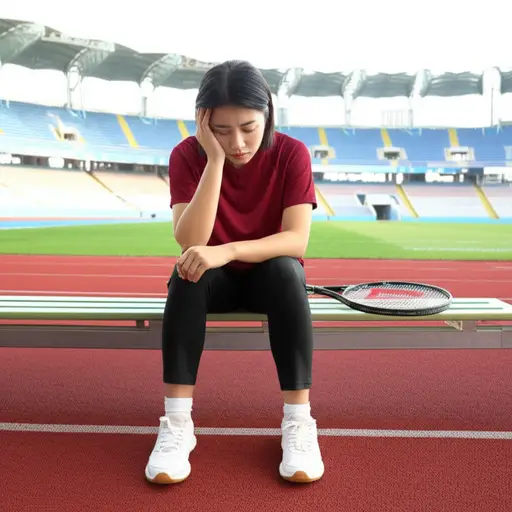 输掉比赛后，她感到非常难受。