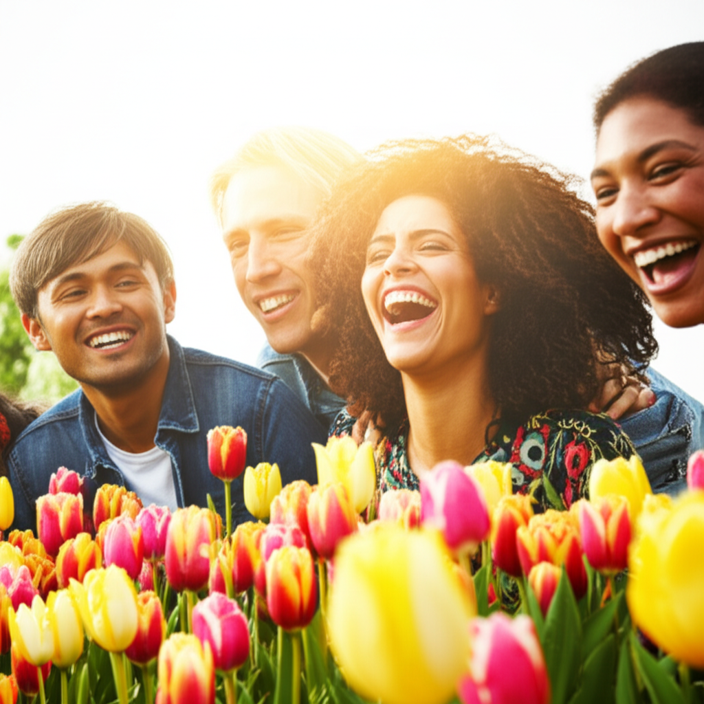 这群人笑得很开心。