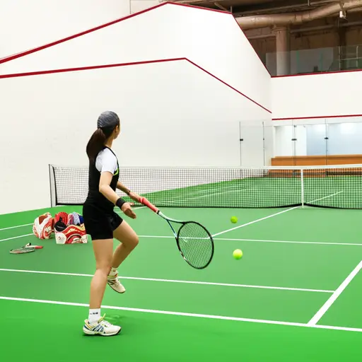 她打很多网球和壁球等等。