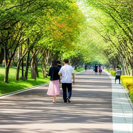 他们每个星期天都去散步。