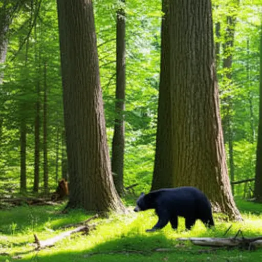 森林里发现了一只黑熊。