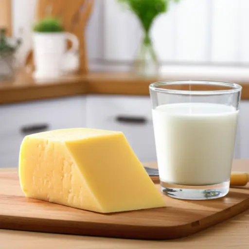 这块奶酪是用羊奶制成的，味道很特别。